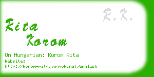 rita korom business card